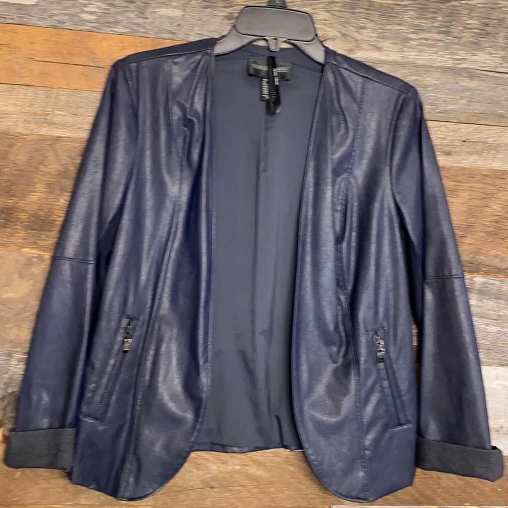 Navy blue Polly leather Jacket. Worn once